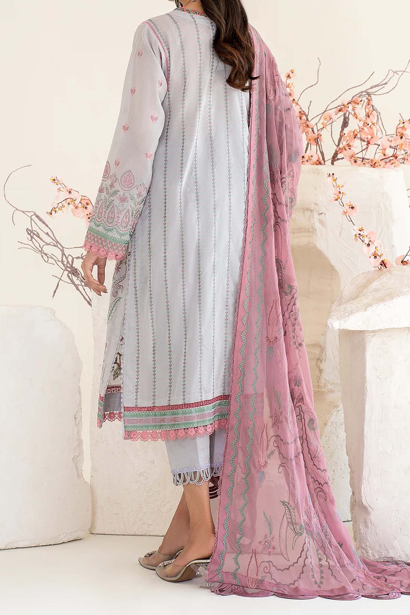 Zarif Unstitched 3 Piece Embroidered Eid Lawn Collection'2023-ZEL-04