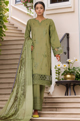 Muse By HZ Stitched 3 Piece Emb Self Cotton Jacquard Vol-05 Collection'2025-SSJ-2505-Leaf Green