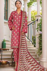 Bin Saeed Stitched 3 Piece Printed Cotton Vol-01 Collection'2025-WC-2366-Maroon
