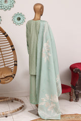 Bin Saeed Stitched 3 Piece Luxury Emb Jacquard Suit-JAQ-3214-GREEN
