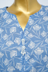 Bin Saeed Stitched 3 Piece Exclusive Printed Lawn Vol-15 Suit-LSM-3323-L.BLUE