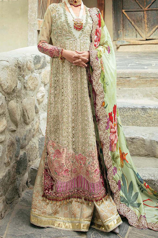 Marwa by Maryam Hussain Unstitched 3 Piece Wedding Collection'2023-MLF-04-Afsana