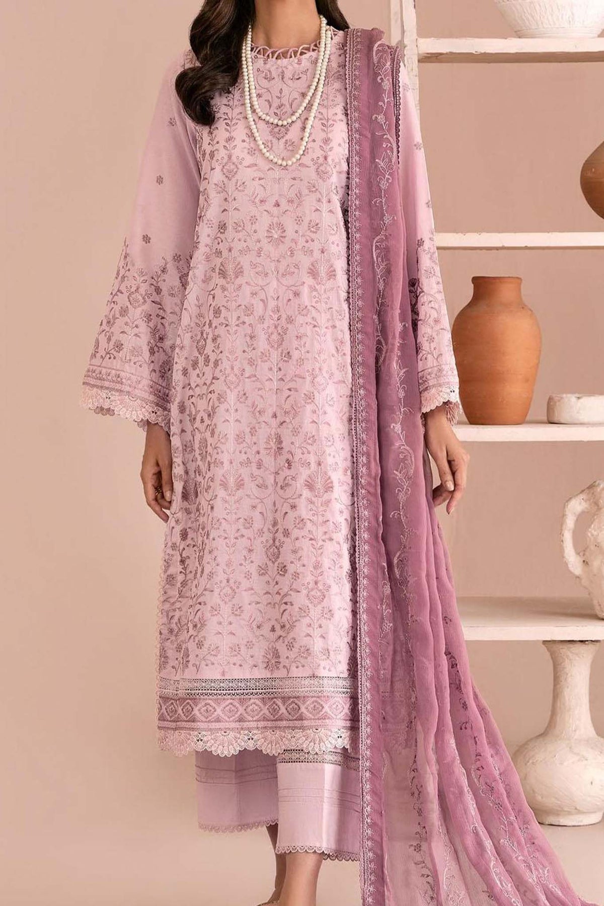 Zarif Unstitcehd 3 Piece Embroidered Eid Lawn Collection'2023-ZEL-09-Tulip