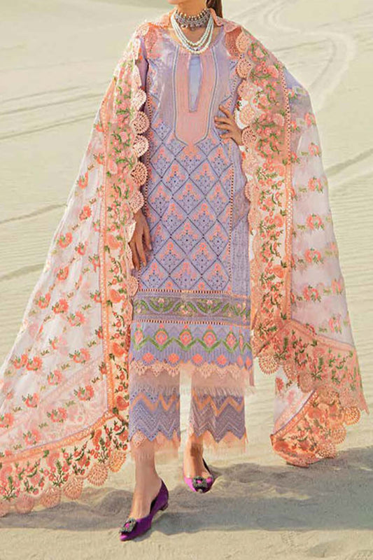 Maryam Hussain Unstitced 3 Piece Luxury Lawn Vol-02 Collection'2023-D-01