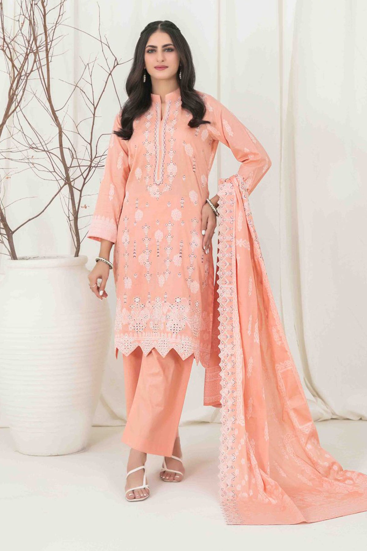 Gulshanara By Tawakkal Unstitched 3 Piece Emb Broshia Banarsi Lawn Vol-03 Collection'2024-D-2563