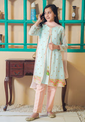 Ochre Clothing Chiffon Embroidered 3 Pc Suit