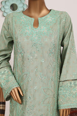 Bin Saeed Stitched 3 Piece Luxury Emb Jacquard Suit-JAQ-3214-GREEN