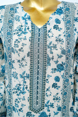 Bin Saeed Stitched 3 Piece Exclusive Printed Lawn Vol-13 Suit-LSM-3243-CREAM