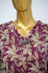 Bin Saeed Stitched 3 Piece Exclusive Printed Lawn Vol-15 Suit-LSM-3322-MAROON