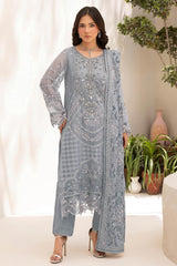 Dastan by Ramsha Unstitched 3 Piece Formals Vol-05 Suit-T-505-Grey