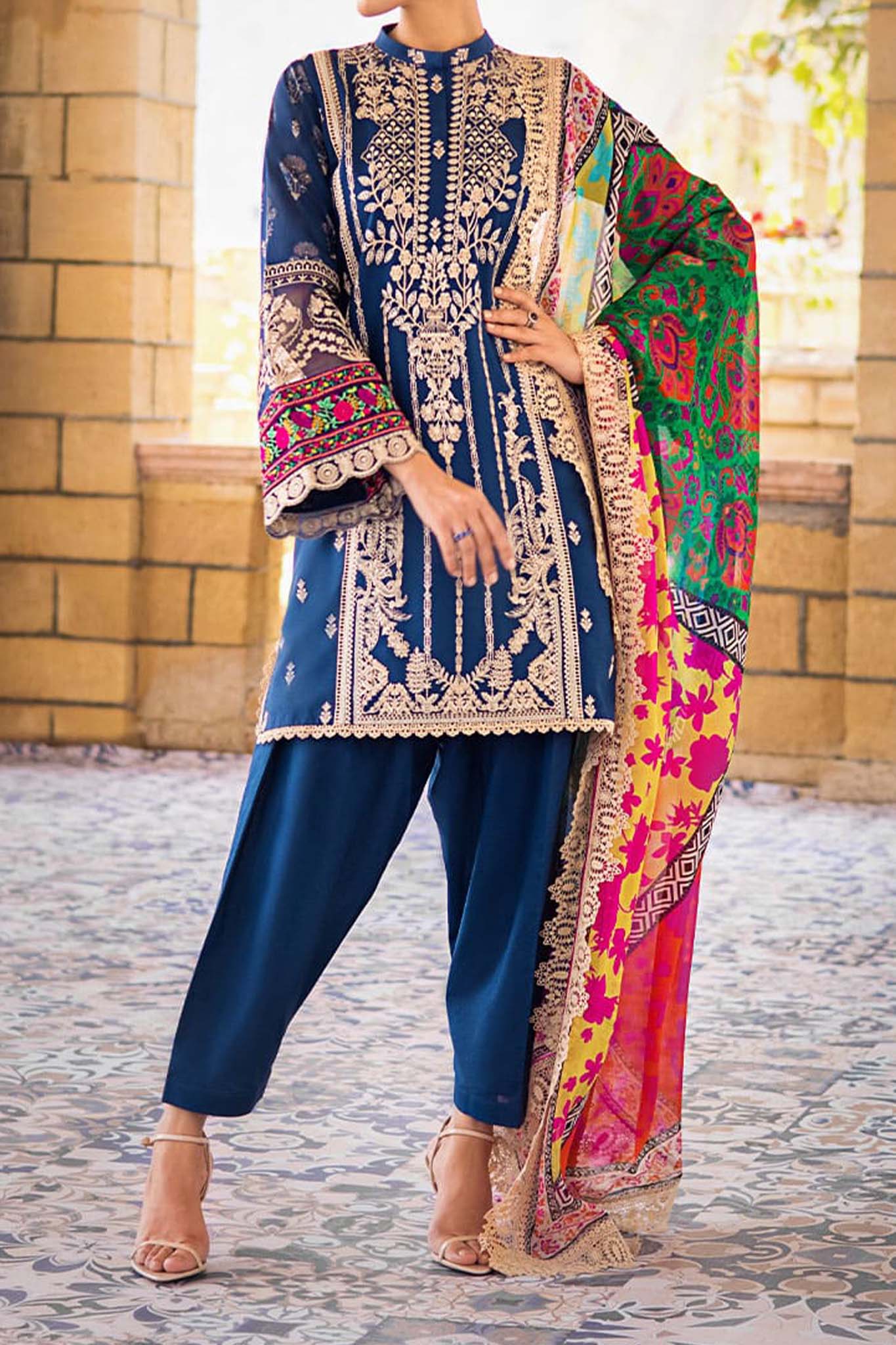 Zainab Chottani Unstitched 3 Piece Eid Luxury Lawn Collection'2023-ZC-05-B