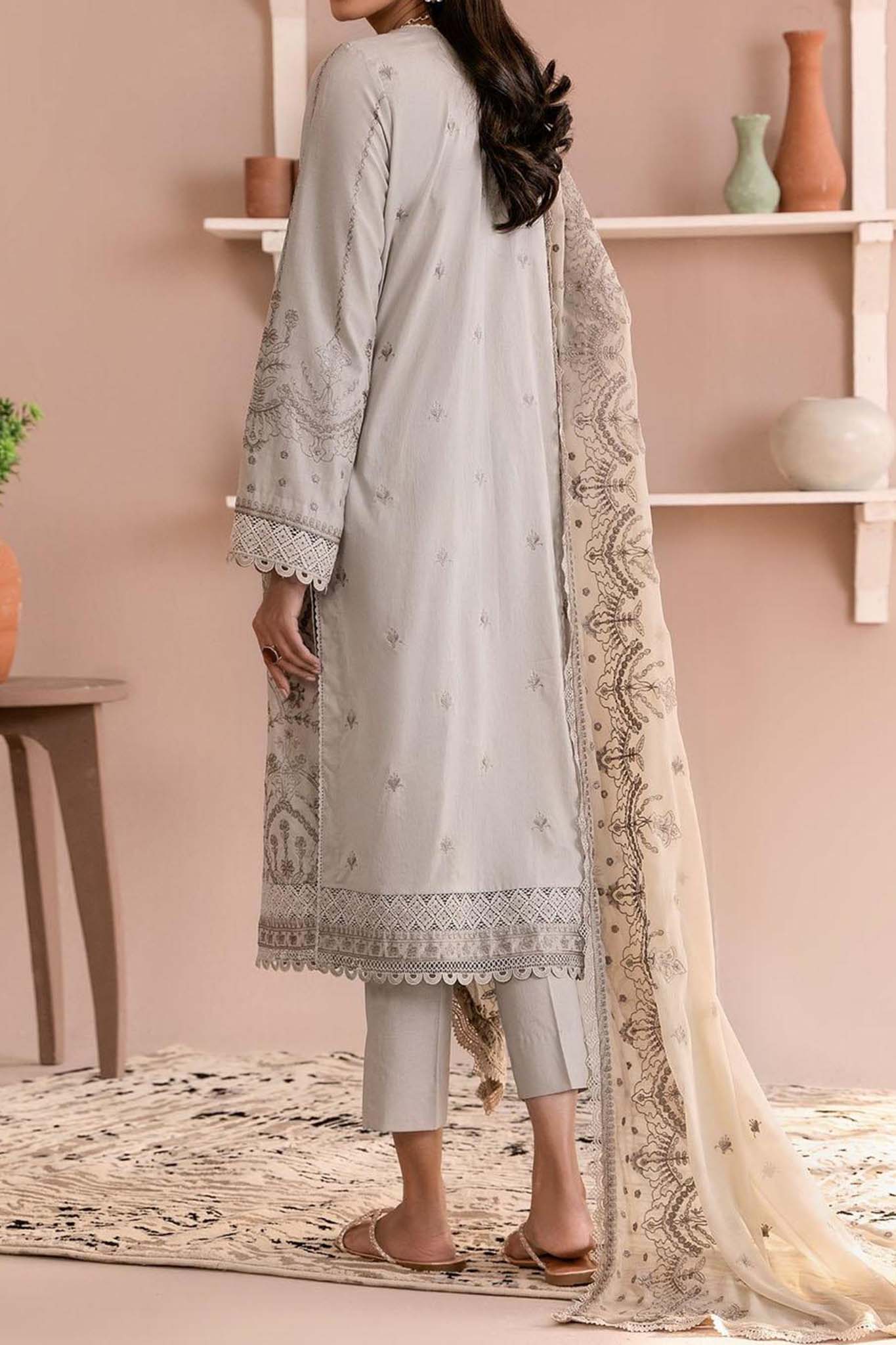 Zarif Unstitcehd 3 Piece Embroidered Eid Lawn Collection'2023-ZEL-05-Haze