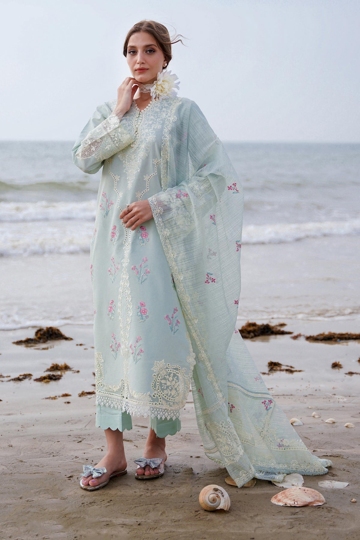 Saagar by Aabyaan Unstitched 3 Piece Luxury Festive Lawn Collection'2024-AF-08