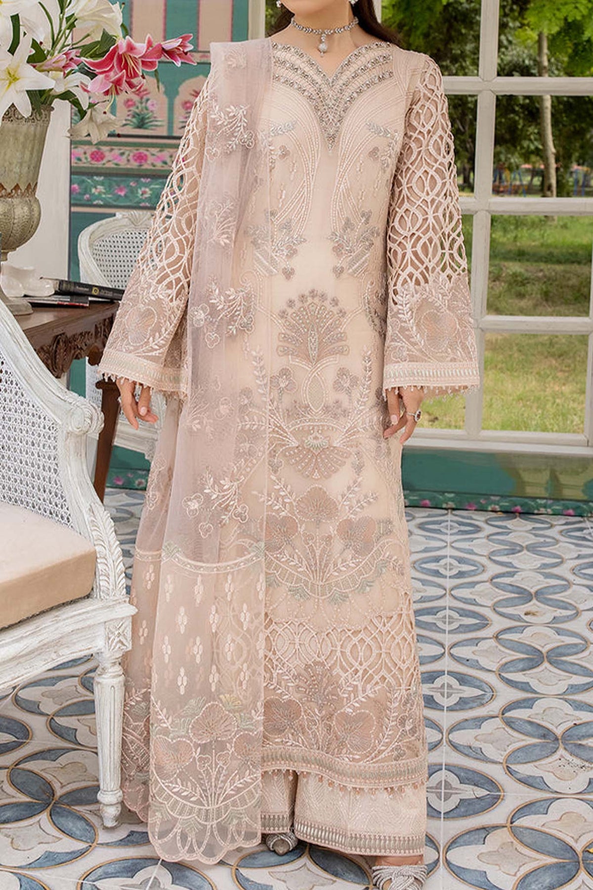 Shafaq by Flossie Unstitched 3 Piece Executive Chiffon Vol-07 Collection'2023-FE-706