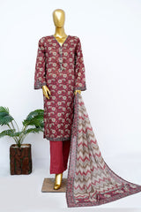 Bin Saeed Stitched 3 Piece Exclusive Printed Lawn Vol-13 Suit-LSM-3242-T.PINK