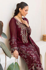 Dastan by Ramsha Unstitched 3 Piece Formals Vol-05 Suit-T-503-Maroon