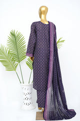 Bin Saeed Stitched 3 Piece Exclusive Printed Lawn Vol-15 Suit-LSM-3320-PURPLE