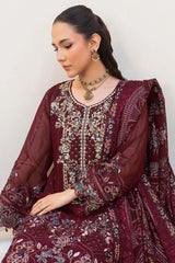 Dastan by Ramsha Unstitched 3 Piece Formals Vol-05 Suit-T-503-Maroon