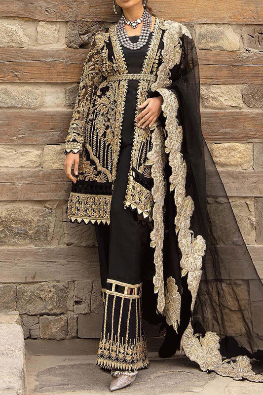 Marwa by Maryam Hussain Unstitched 3 Piece Wedding Collection'2023-MLF-01-Husn