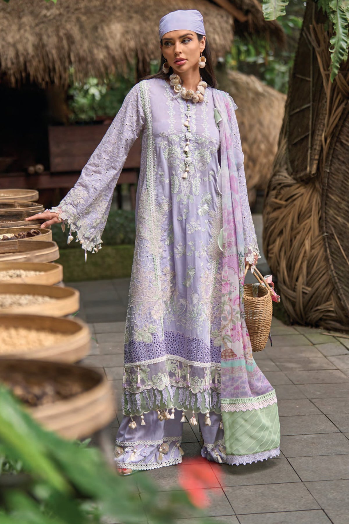 Zoha by Ansab Jahangir Unstitched 3 Piece Luxury Lawn Collection'2024-AJ-LL24-01-Cananga