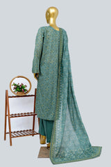 Bin Saeed Stitched 3 Piece Exclusive Printed Lawn Vol-13 Suit-LSM-3240-GREEN