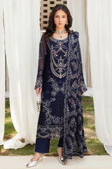 Dastan by Ramsha Unstitched 3 Piece Formals Vol-05 Suit-T-501-Navy Blue