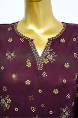 Bin Saeed Stitched 3 Piece Exclusive Printed Lawn Vol-13 Suit-LSM-3239-MAROON
