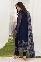 Dastan by Ramsha Unstitched 3 Piece Formals Vol-05 Suit-T-501-Navy Blue