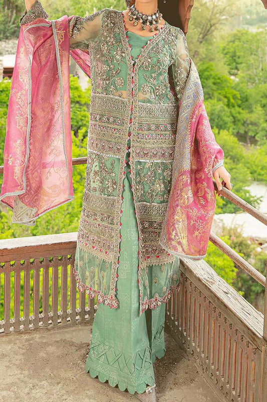 Marwa by Maryam Hussain Unstitched 3 Piece Wedding Collection'2023-MLF-07-Dastaan