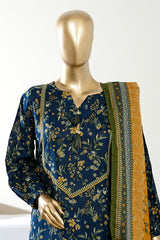 Bin Saeed Stitched 3 Piece Exclusive Printed Lawn Vol-09 Suit-LSM-2936-BLUE