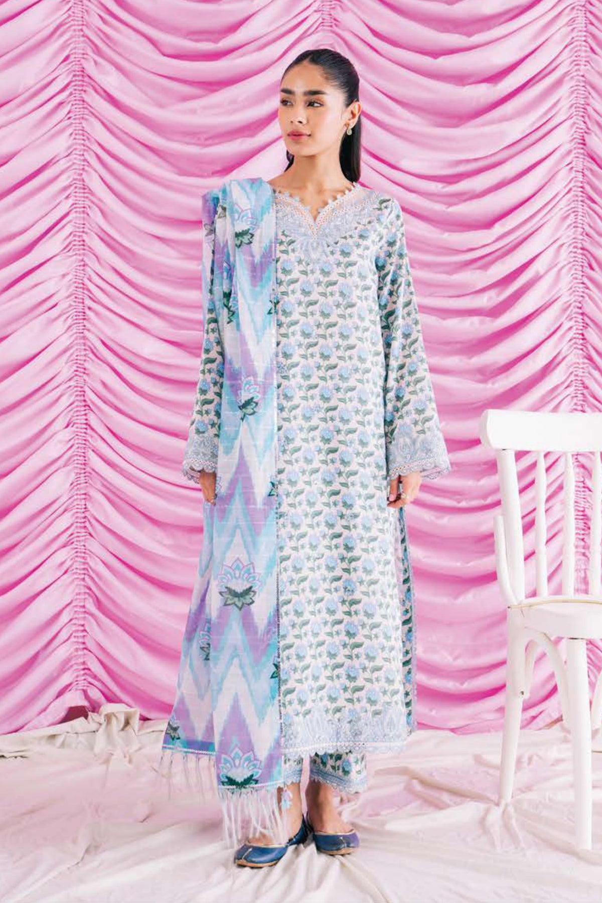 Rinesa by Ayzel Unstitched 3 Piece Lawn Vol-03 Collection'2024-AZL-05-Cleo