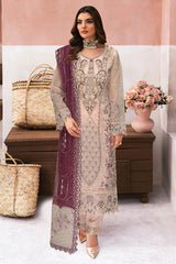 Minhal By Ramsha Unstitched 3 Piece Luxury Organza Vol-13 Collection'2025-M-1301