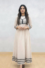 Ahlam By Safa Textile Beige meets Black Polka-Dots