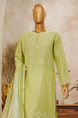 HZ Stitched 3 Piece Solid Emb Chikankari Collection'2025-SSPE-3P-002-GREEN
