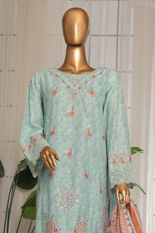 Eid Ki Khushiyan by Bin Saeed Stitched 3 Piece Luxury Self & Stripe Collection'2025-SM-1867