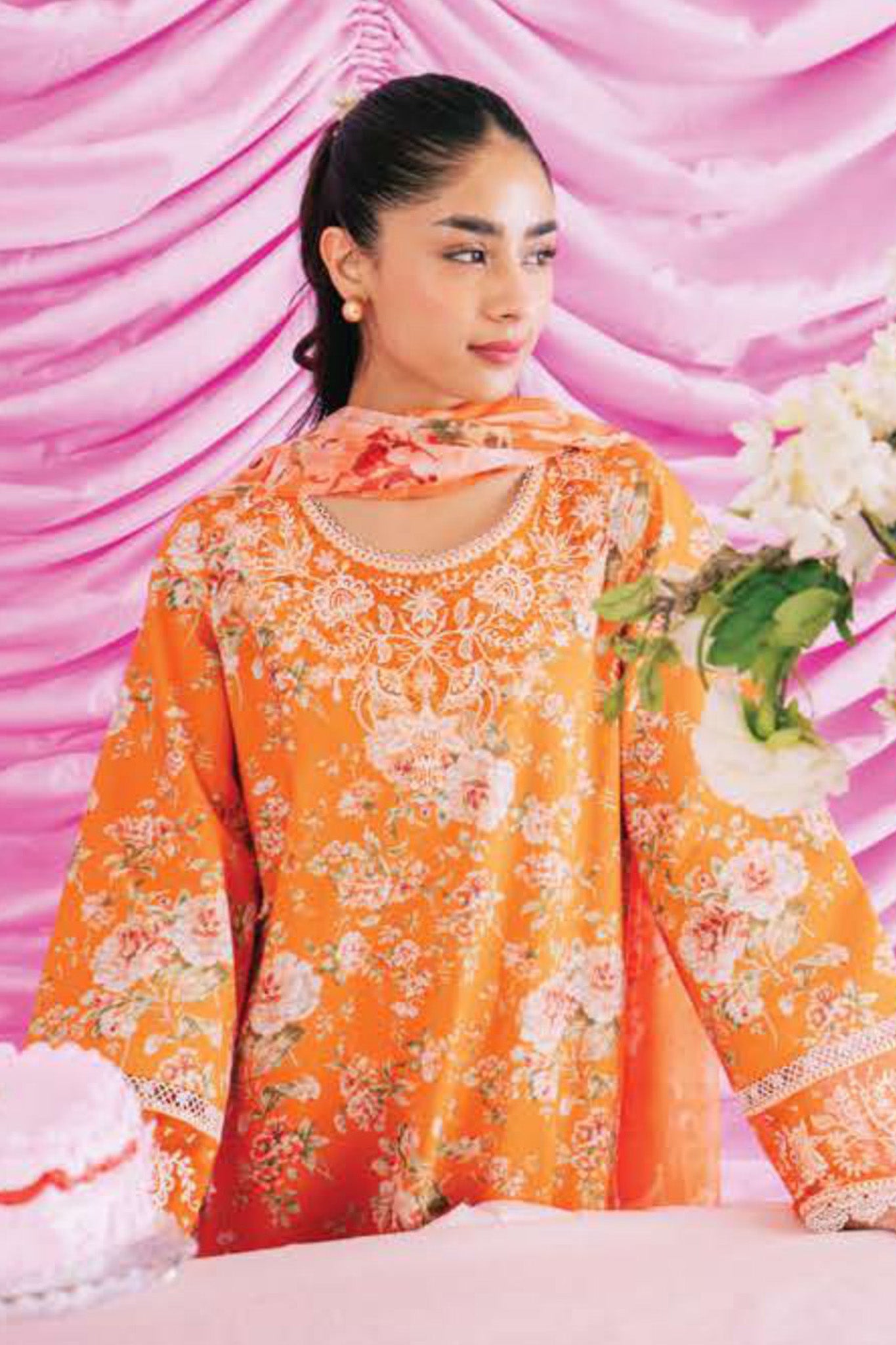 Rinesa by Ayzel Unstitched 3 Piece Lawn Vol-03 Collection'2024-AZL-02-Eli