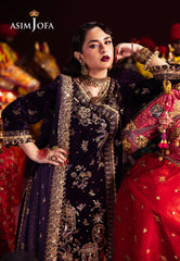 Asim Jofa Makhmal - Pret 24 Ajmvp-10 Embroidered Velvet Stitched 3 Pcs