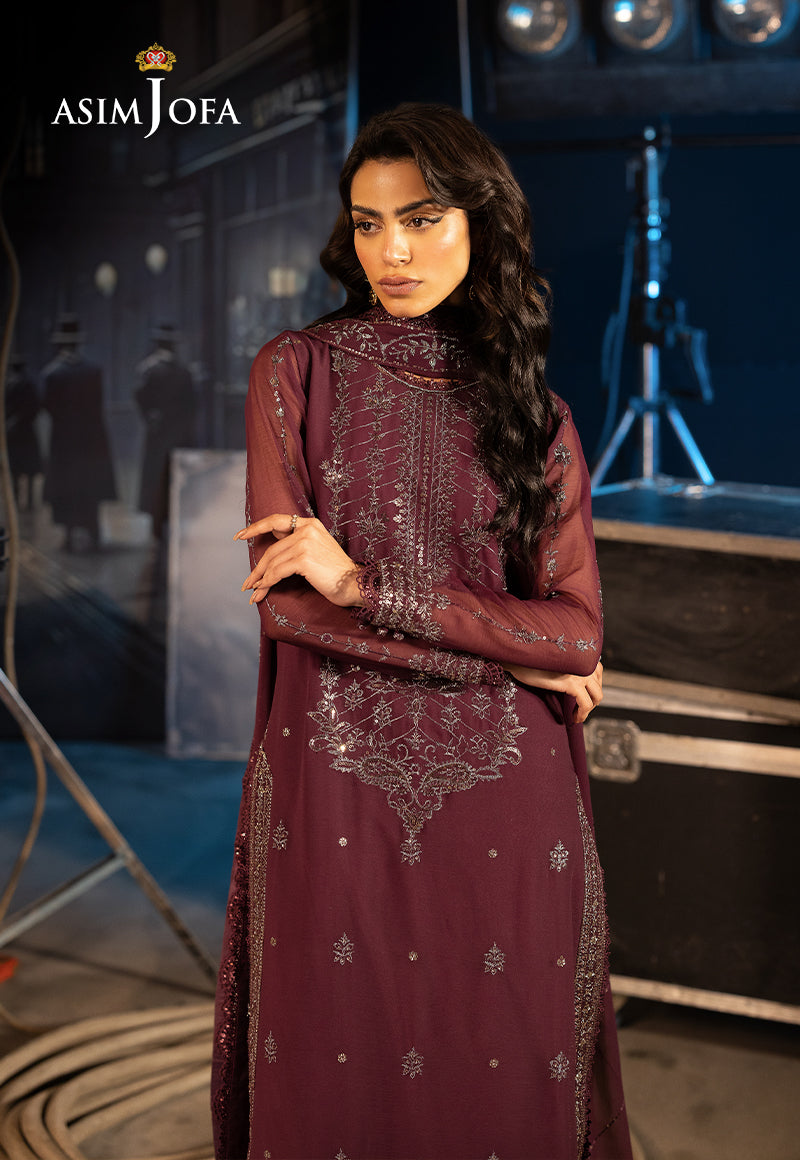 Asim Jofa Unstitched 3 Piece Luxury Festive Rejoice AJLFF-06 Embroidered Chiffon 3 Pcs