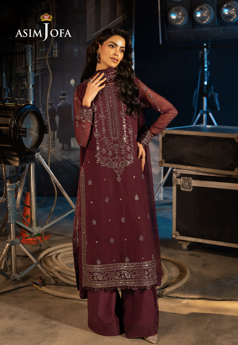 Asim Jofa Unstitched 3 Piece Luxury Festive Rejoice AJLFF-06 Embroidered Chiffon 3 Pcs