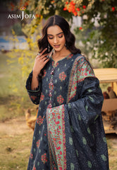 Asim Jofa Prints Unstitched Drop 1 Ajubj-17 Printed Lawn 3 Pcs