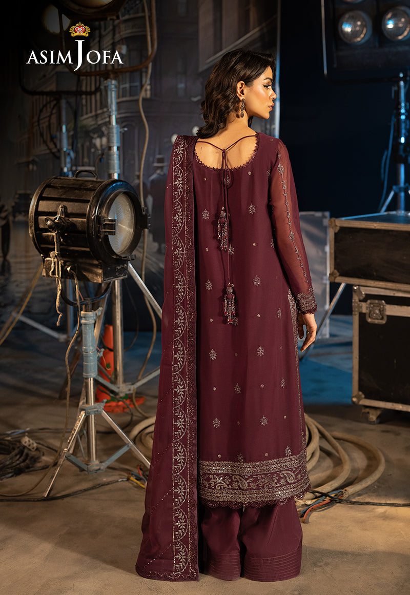 Asim Jofa Unstitched 3 Piece Luxury Festive Rejoice AJLFF-06 Embroidered Chiffon 3 Pcs