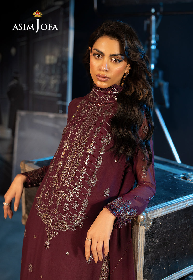 Asim Jofa Unstitched 3 Piece Luxury Festive Rejoice AJLFF-06 Embroidered Chiffon 3 Pcs