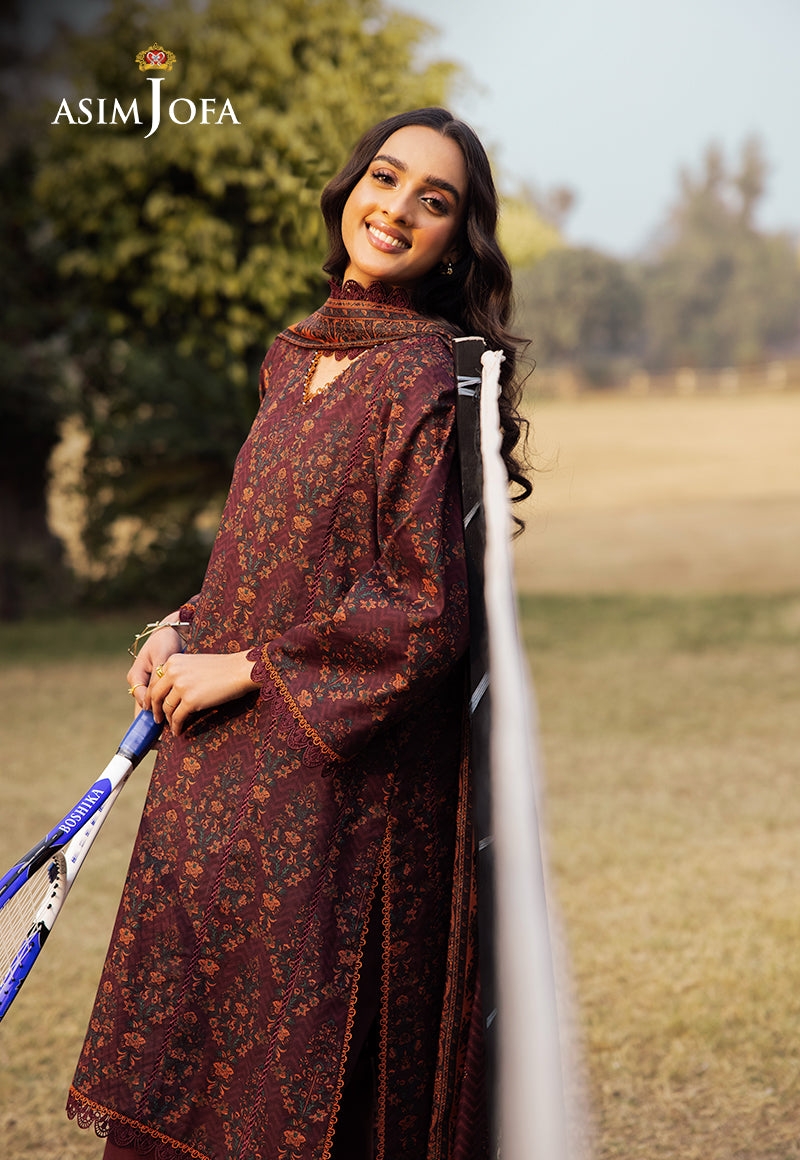 Asim Jofa Prints Unstitched Drop 2 Ajubj-28 Printed Lawn 3 Pc
