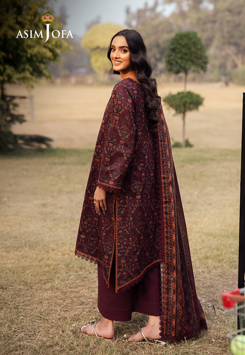Asim Jofa Prints Unstitched Drop 2 Ajubj-28 Printed Lawn 3 Pc