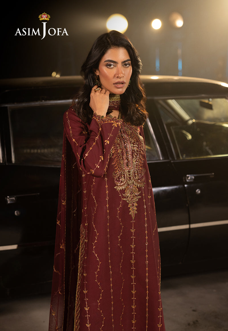 Asim Jofa Unstitched 3 Piece Luxury Festive Rejoice AJLFF-04 Embroidered Silk 3 Pcs