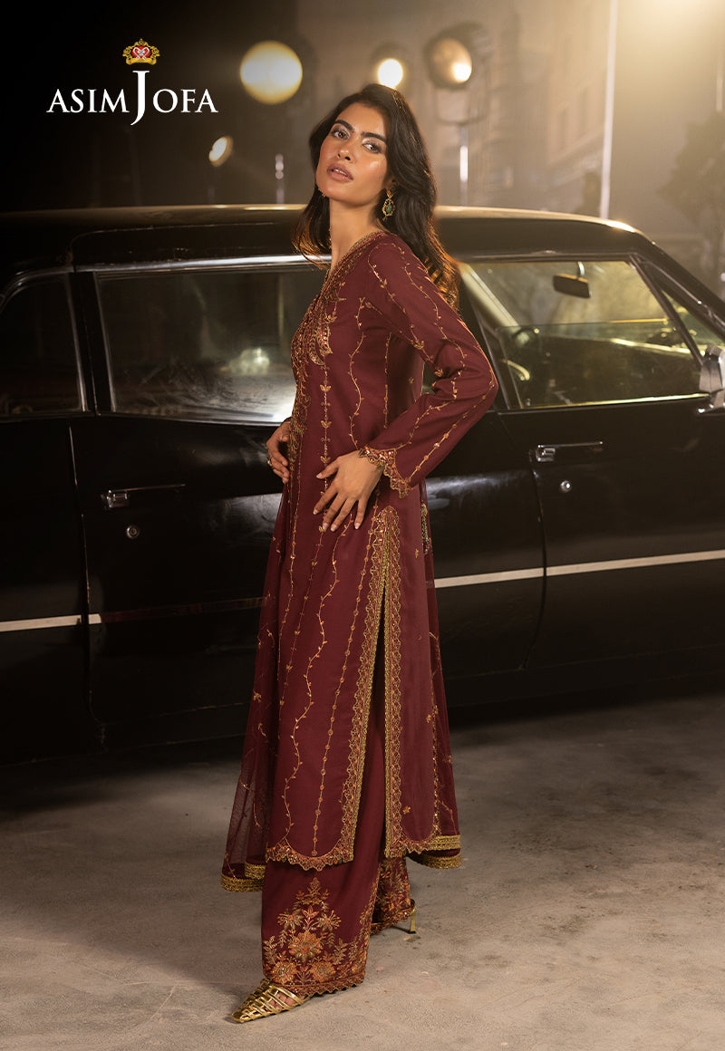 Asim Jofa Unstitched 3 Piece Luxury Festive Rejoice AJLFF-04 Embroidered Silk 3 Pcs