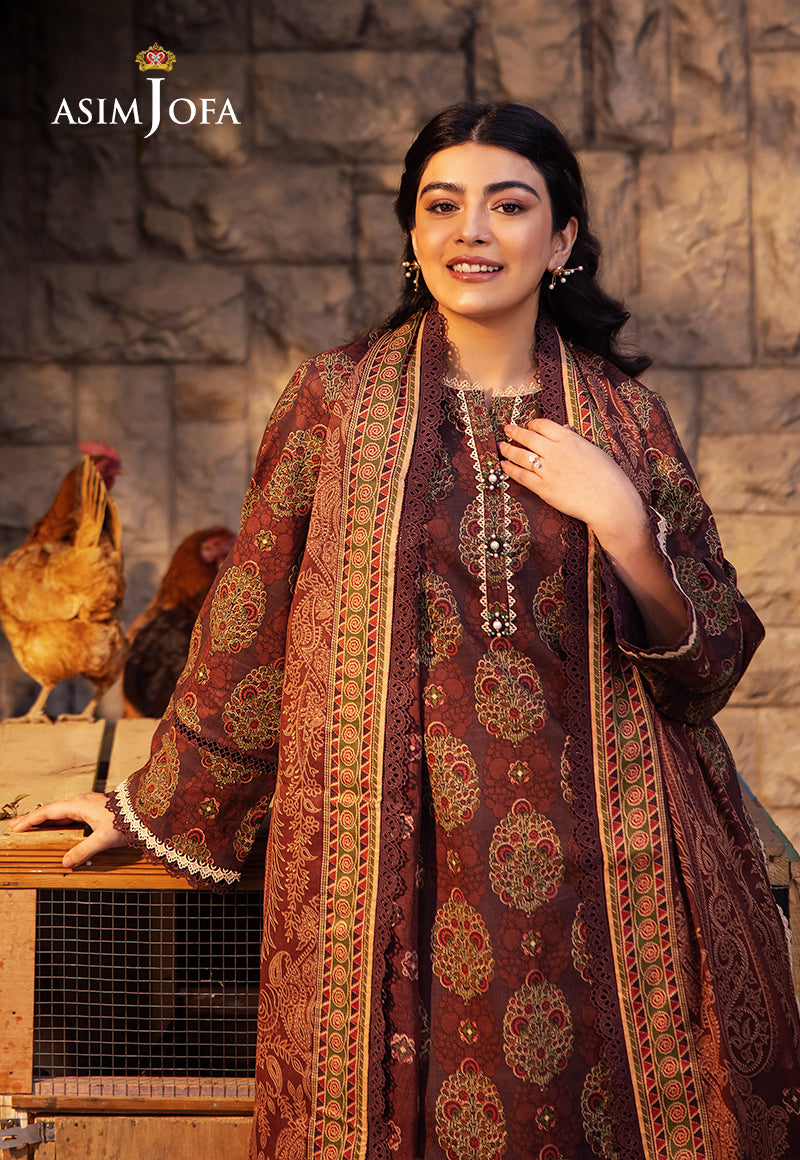 Asim Jofa Prints Unstitched Drop 1 Ajubj-23 Printed Lawn 3 Pcs