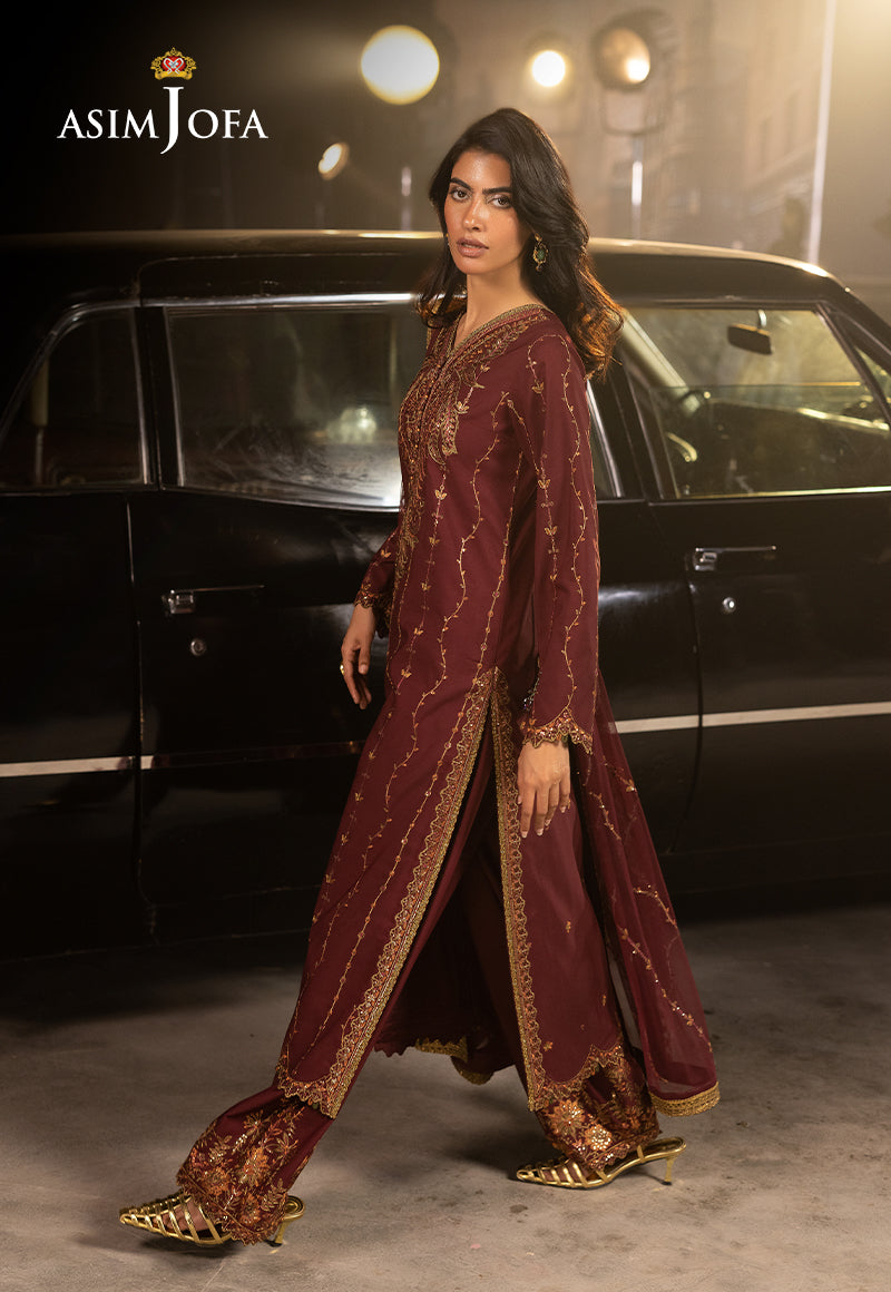 Asim Jofa Unstitched 3 Piece Luxury Festive Rejoice AJLFF-04 Embroidered Silk 3 Pcs