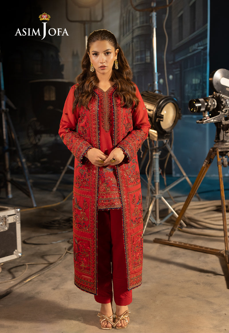 Asim Jofa Unstitched 3 Piece Luxury Festive Rejoice AJLFF-12 Embroidered Paper Cotton 2 Pcs