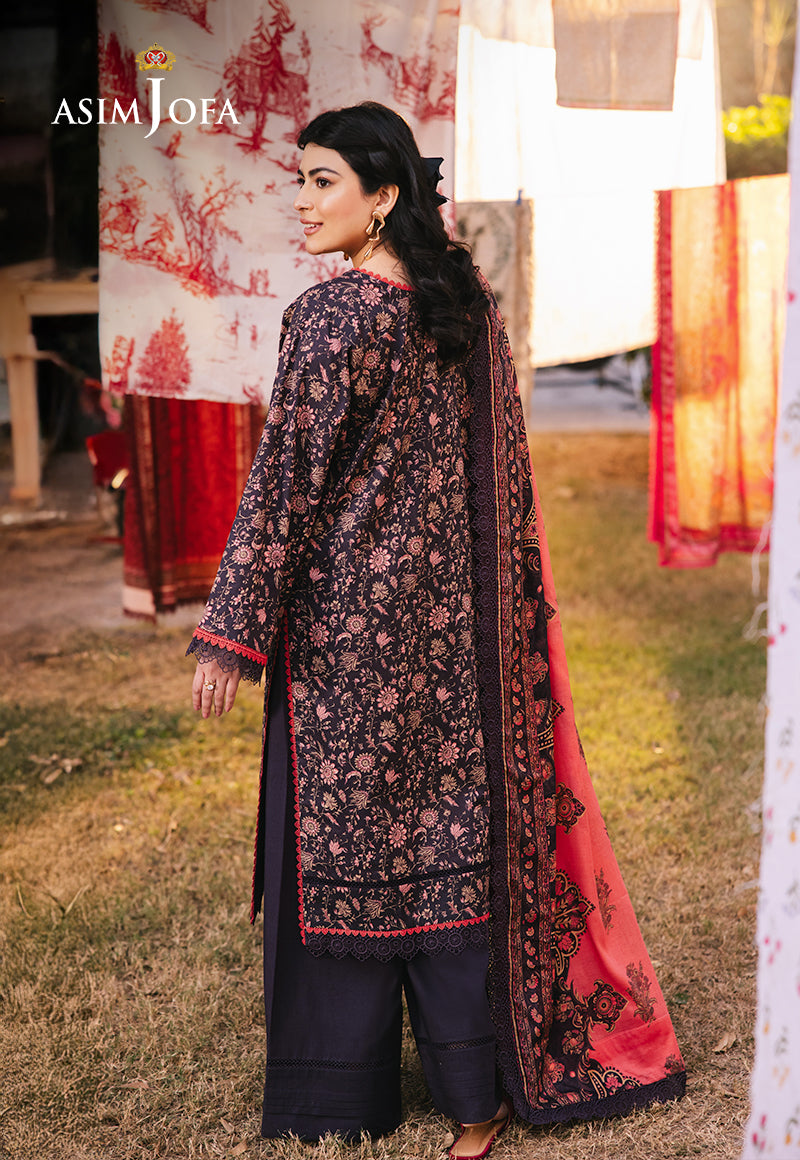 Asim Jofa Prints Unstitched Drop 1 Ajubj-18 Printed Lawn 3 Pcs